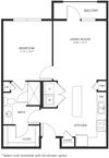 A2 2D Floor Plan One-Bedroom Floor Plan A2 | Axis Hamilton Apartments